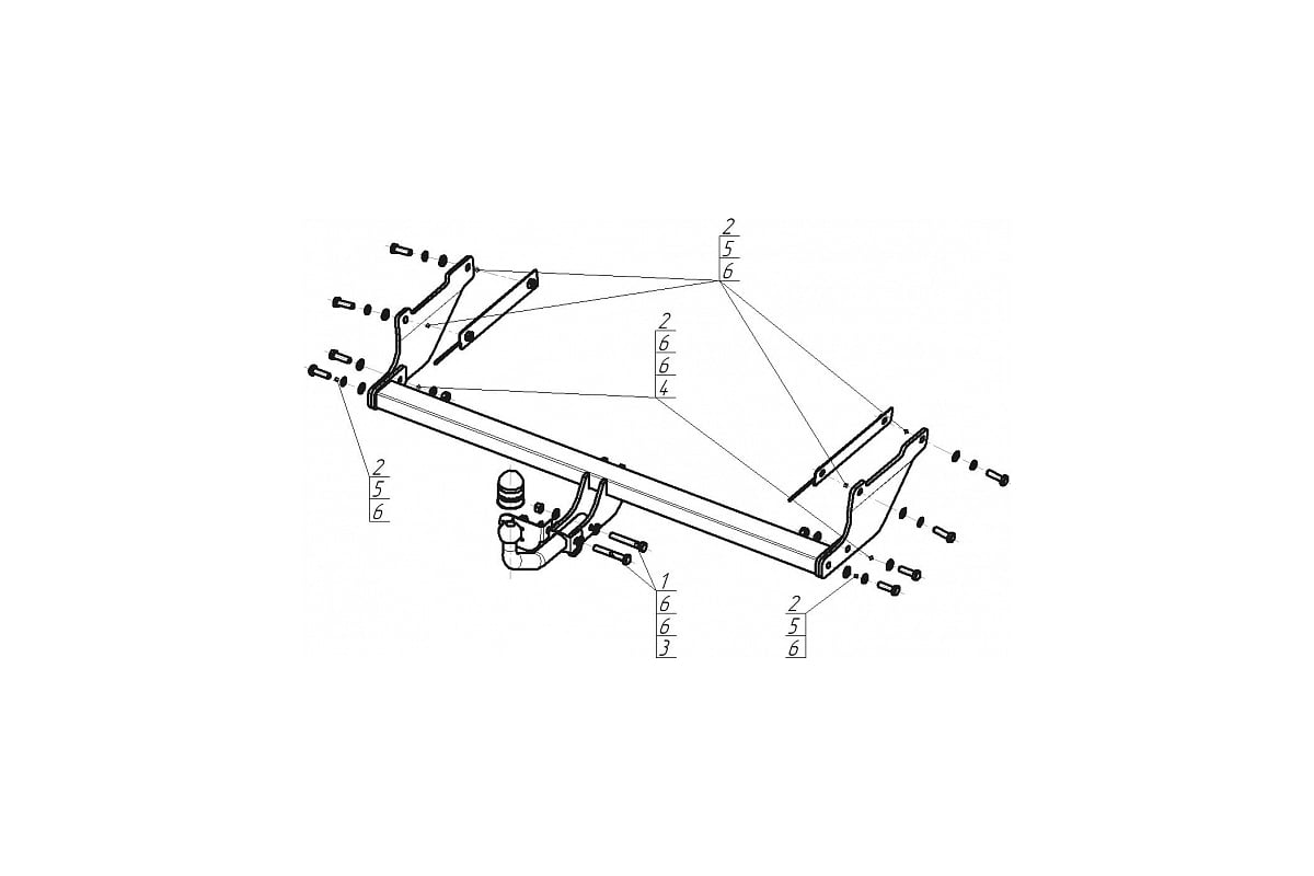 Фаркоп FORD FOCUS 2 2005-2011 универсал крюк на 2 болта ТУЛЬЧИН ФД.18