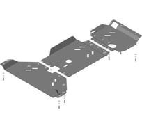 Стальная защита ООО Трио Сервис 3 мм для Д,ПДФ,КПП,РК Ford Ranger 2011-2019 MOTODOR 10705