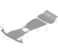 Стальная защита ООО Трио Сервис для Д, КПП, РК Mitsubish L200 2015-, Pajero Sport III 2016- MOTODOR 11339