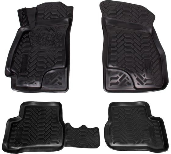 Ковры Airline для Hyundai Accent II 00-12, 4 шт., высокий борт, 3D с подпятником, ТЭП, черные ACM-PS-88