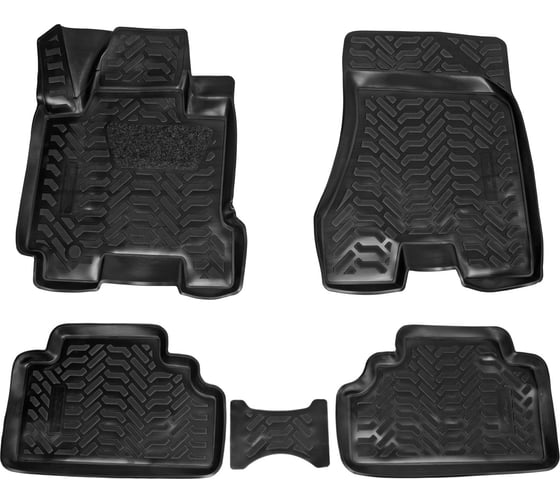 Ковры Airline для Hyundai Tucson 04-09, 4 шт., высокий борт, 3D с подпятником, ТЭП, черные ACM-PS-85 1