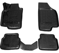 Ковры Airline для VW Tiguan 07-16, 4 шт., крепеж, высокий борт, 3D с подпятником, ТЭП, черные ACM-PS-91