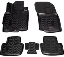 Ковры Airline для Mitsubishi Outlander 06-, 5 шт., высокий борт, 3D с подпятником, ТЭП, черные ACM-PS-87