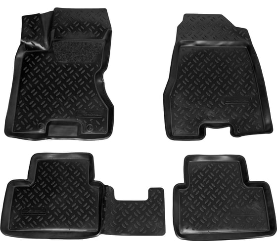 Ковры Airline для Nissan X-Trail 07-14, 4 шт., высокий борт, 3D с подпятником, ТЭП, черные ACM-PS-90