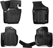 Ковры Airline для VW Polo/Rapid 20-, 4 шт., крепеж, высокий борт, 3D с подпятником, ТЭП, черные ACM-PS-94