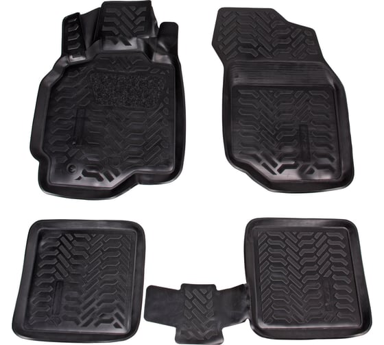Ковры Airline для Mitsubishi Lancer IX 03-07, 5 шт., высокий борт,  3D с подпятником, ТЭП, черные ACM-PS-86 1