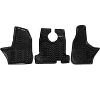 Ковры Airline для ГАЗон Next 14-, 3 шт., высокий борт, 3D с подпятником, 1й ряд, ТЭП, черные ACM-PS-19