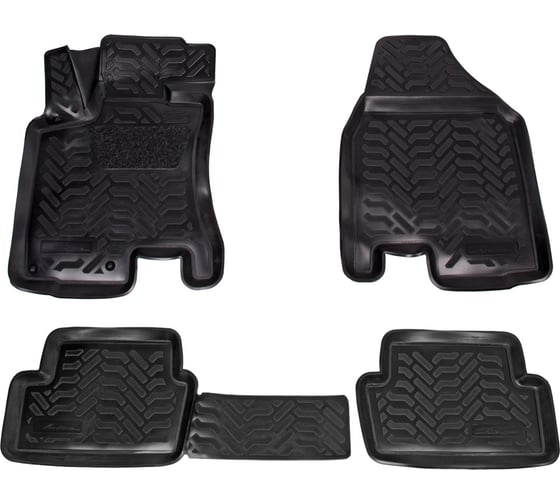 Ковры Airline для Nissan Qashqai 07-14, 4 шт., высокий борт, 3D с подпятником, ТЭП, черные ACM-PS-89 1