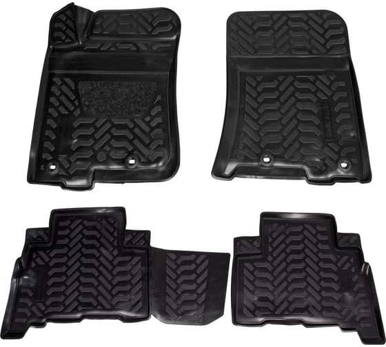 Ковры Airline для Toyota Prado 09-, 4 шт., высокий борт, 3D с подпятником, ТЭП, черные ACM-PS-80