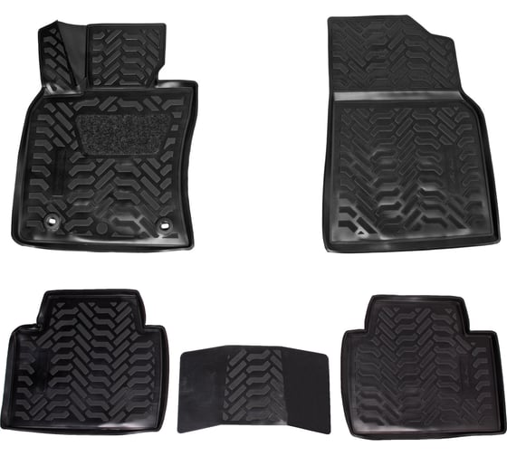 Ковры Airline для Toyota Camry 17-, 5 шт., высокий борт, 3D с подпятником, ТЭП, черные ACM-PS-83 1