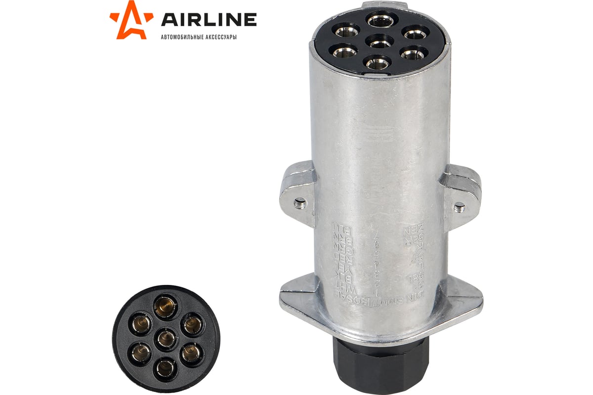 Вилка прицепа/тягача Airline 24 В, тип-N, 7 контактов, металл ATE-42 ...