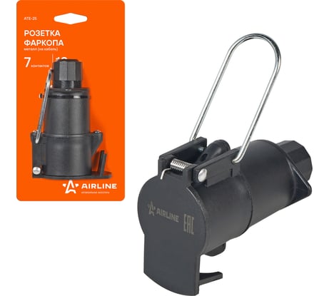 Розетка фаркопа Airline 12 В, 7 контактов, пластик ATE-25
