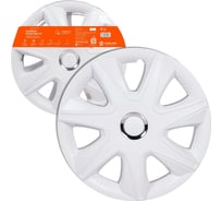 Колесные колпаки Airline Джой 14", белый глянец, хром кольцо, комплект 2 шт. AWCC-14-34