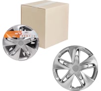 Колесные колпаки Airline Супер Астра 14", серебристый, карбон, комплект 2 шт. AWCC-14-24