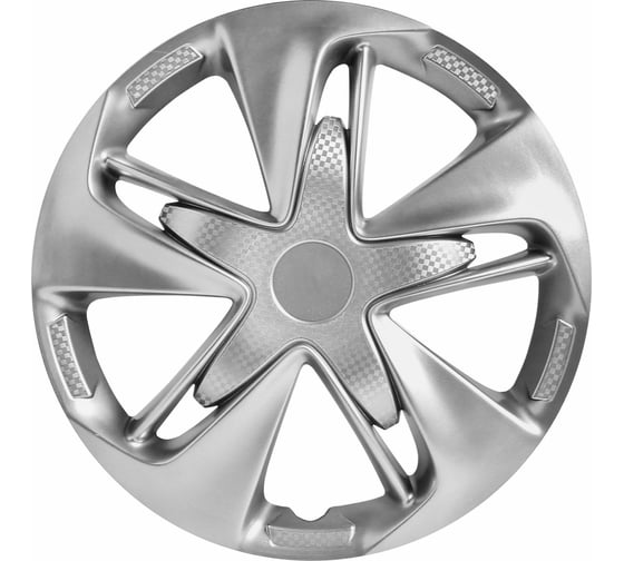 Колесные колпаки Airline Супер Астра 14", серебристый, карбон, комплект 2 шт. AWCC-14-24