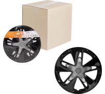 Колесные колпаки Airline Супер Астра Т 15", серебристый/черный, карбон, комплект 2 шт. AWCC-15-28