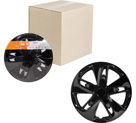 Колесные колпаки Airline Супер Астра 15", черный глянец, карбон, комплект 2 шт. AWCC-15-27