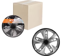 Колесные колпаки Airline Супер Астра + 14", серебристо-черный, карбон, комплект 2 шт. AWCC-14-25