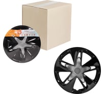 Колесные колпаки Airline Супер Астра Т 14", серебристый/черный, карбон, комплект 2 шт. AWCC-14-28