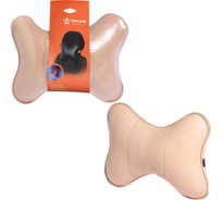 Подушка-косточка на подголовник Airline Лима экокожа, 1 шт., бежевая ASP-B-07