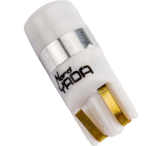 Светодиод Nord-Yada 12 В, T10 W5W, 1x3030SMD, белый, 2 шт. 908849