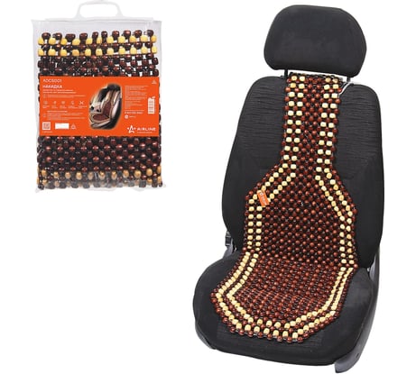 Массажная накидка на переднее сиденье Airline деревянная, желтый/коричневый ADCS001