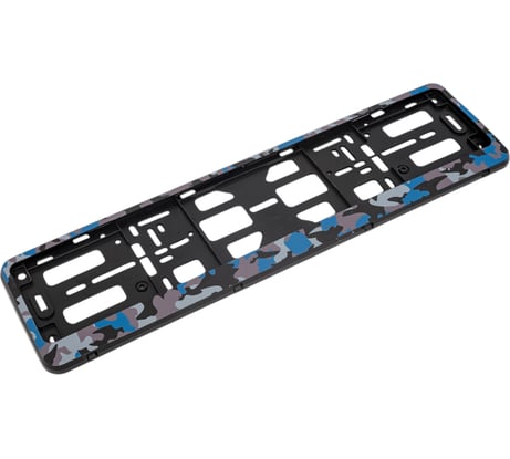 Рамка под номерной знак Airline камуфляж Амеба, рамка-книжка, цвет синий/серый/черный ADFC003
