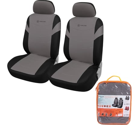 Чехлы для сидений Airline универсальные, RS-4+, передние, 2 шт., велюр, черный/серый ACS-VP-05