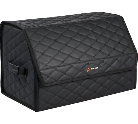 Органайзер-саквояж в багажник Airline стеганный ромб, черный ADSO003