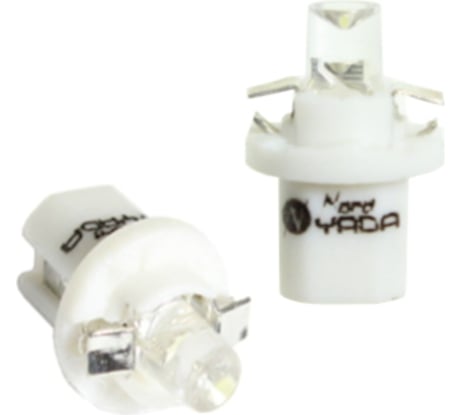 Светодиод Nord-Yada 12V T5B8, 5d-02 1LED W1.2W Base: B8.5D 0.13W 2lm белый с патроном 2 шт 900282