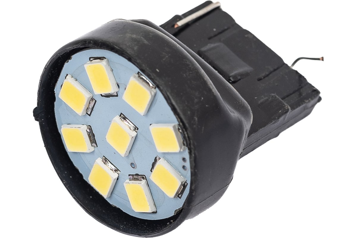 Светодиод Nord-Yada 12V T20 -7443 (9SMD) W21/5W белый (габарит, стоп-сигнал  для яп.авто) 0.532W 4lm 2 шт 901982