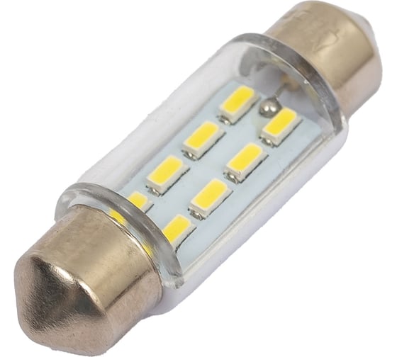 Светодиод Nord-Yada 12V T11x36-S8.5 (8SMD size 3014) C5W белый 0.3W 7.56lm 2 шт. 904600