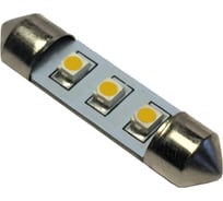 Светодиод Nord-Yada 12В T11x36-S8.5, 3SMD size 3528, C5W теплый белый 0.24В 16 мл, 2 шт 900304