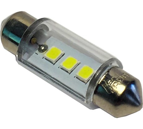 Светодиод Nord-Yada 12V T11x36-S8.5 (3SMD size 3528) C5W белый 0.18W 18lm 2 шт. 902576
