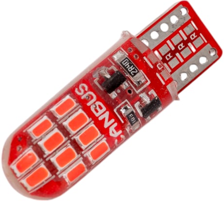 Светодиод Nord-Yada 12 В, T10, W5W, 20x3014SMD, c обманкой, красный 2 шт 908828