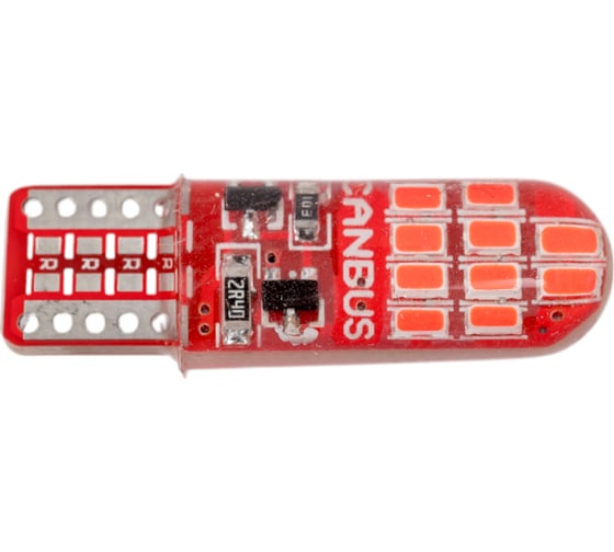 Светодиод Nord-Yada 12 В, T10, W5W, 20x3014SMD, c обманкой, красный 2 шт 908828