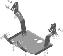 Стальная защита ООО Трио Сервис 4 мм Д, Scania P, R, G нерж. крепеж MOTODOR 27106