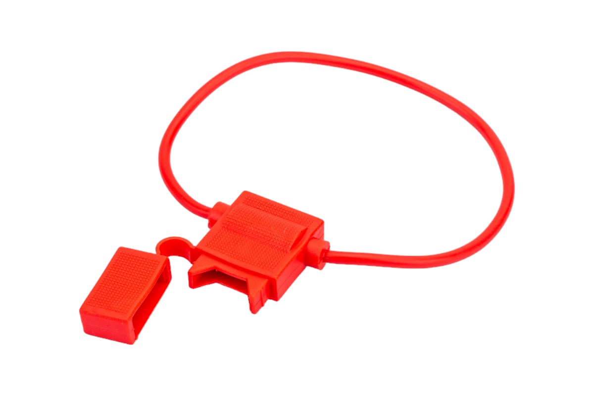 Держатель предохранителя REXANT типа стандарт, с крышкой красный, 50 шт ...