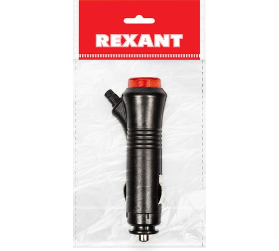 Автомобильный штекер прикуривателя REXANT с кнопкой, 3А 16-0205