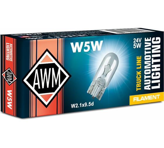 Лампа накаливания AWM W5W 24V 5W 410300024 1