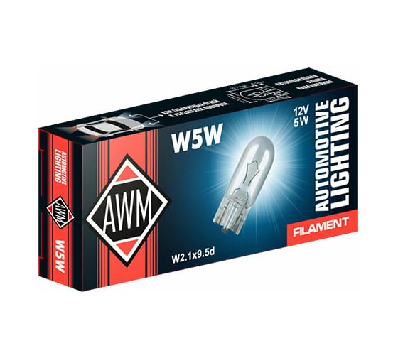 Лампа накаливания AWM W5W 12V 5W, 410300009