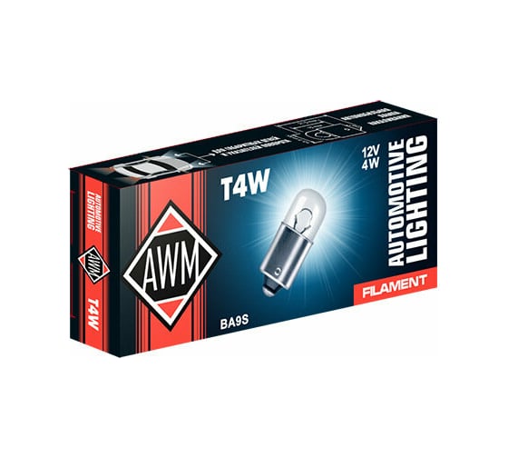 Лампа накаливания AWM T4W 12V 4W, 10 шт 410300008