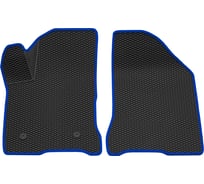 Салонный коврик REZKON 3D EVA Ромб передний ряд, резиновый, черный, для LADA Vesta 15-Н.В., синий кант 9539045103