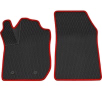 Салонный коврик REZKON 3D EVA Ромб передний ряд, резиновый, черный, для LADA X-Ray Optima, красный кант 9539055104