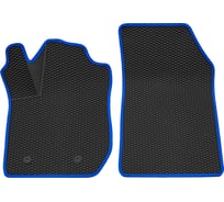 Салонный коврик REZKON 3D EVA Ромб передний ряд, резиновый, черный, для LADA X-Ray Optima, синий кант 9539055103