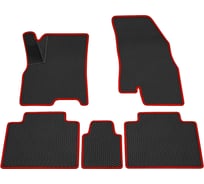 Салонные коврики REZKON 3D EVA Ромб резиновые, черные, для Chery Tiggo 4 19-Н.В., красный кант 9211030104