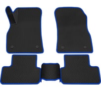 Салонные коврики REZKON 3D EVA Ромб резиновые, черные, для Chevrolet Cruze 09-15, синий кант 9212020103