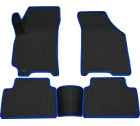 Салонные коврики REZKON 3D EVA Ромб резиновые, черные, для Chevrolet Lacetti 04-13, синий кант 9212025103