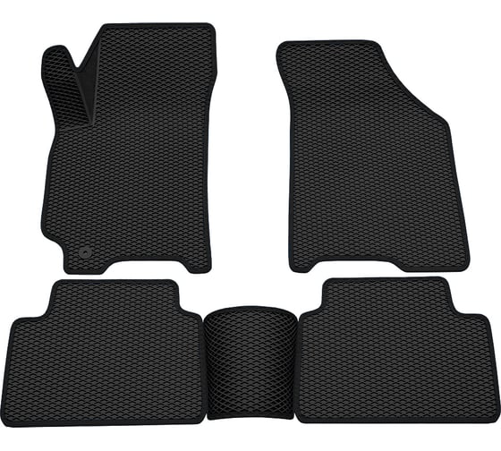 Салонные коврики REZKON 3D EVA Ромб резиновые, черные, для Chevrolet Lacetti 04-13, черный кант 9212025101 1