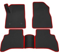 Салонные коврики REZKON 3D EVA Ромб резиновые, черные, для Chevrolet TrailBlazer 20-Н.В., красный кант 9212060104